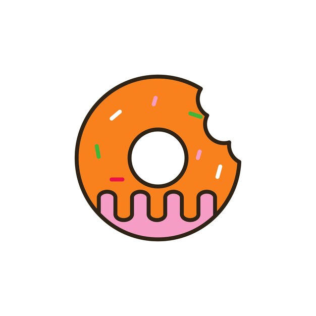 plantillas de diseño vectorial de iconas de rosquilla en fondo blanco