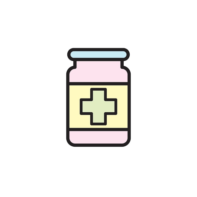 Las plantillas de diseño vectorial del icono de la botella de la píldora