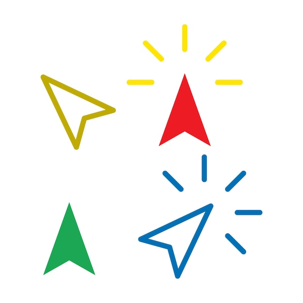 plantillas de diseño vectorial de icono de puntero de clic