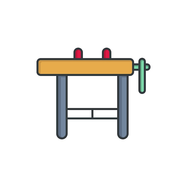 Plantillas de diseño vectorial de íconos de banco de trabajo simples y modernas aisladas sobre fondo blanco