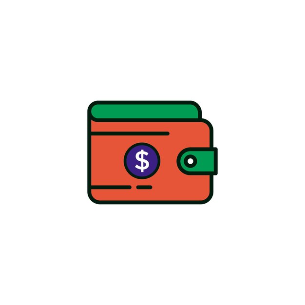 plantillas de diseño vectorial de iconos de billetera sobre fondo blanco