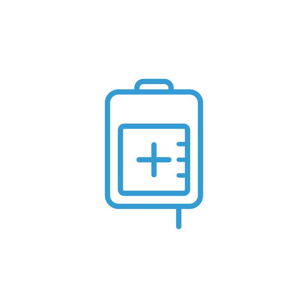 Las plantillas de diseño vectorial de los iconos de las bolsas de sangre son simples y modernas