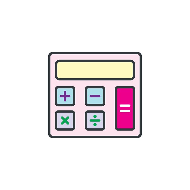 Las plantillas de diseño vectorial de los íconos de la calculadora sobre un fondo blanco