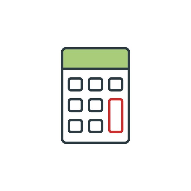 Las plantillas de diseño vectorial de los íconos de la calculadora sobre un fondo blanco