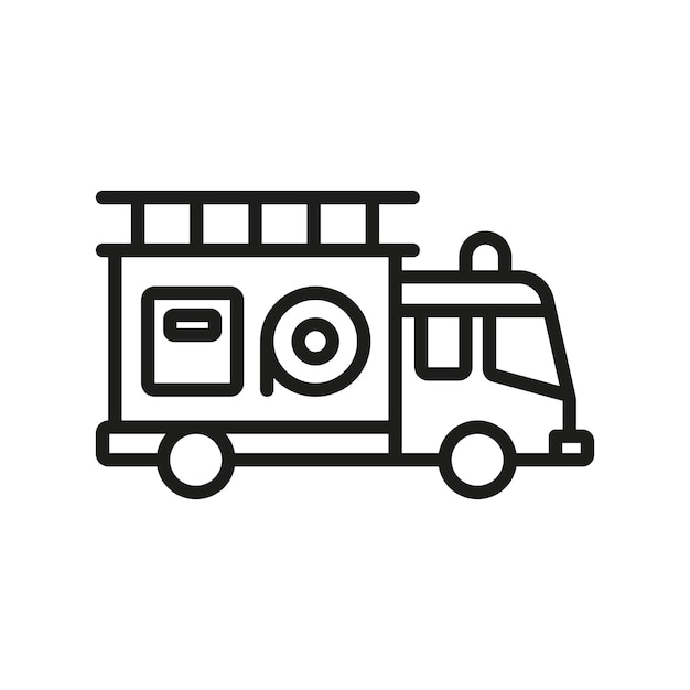 Plantillas de diseño vectorial de iconos de camiones de bomberos simples y modernas