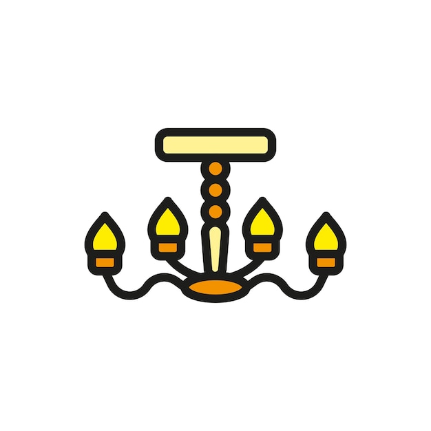 Plantillas de diseño vectorial de iconos de candelabros simples y modernas