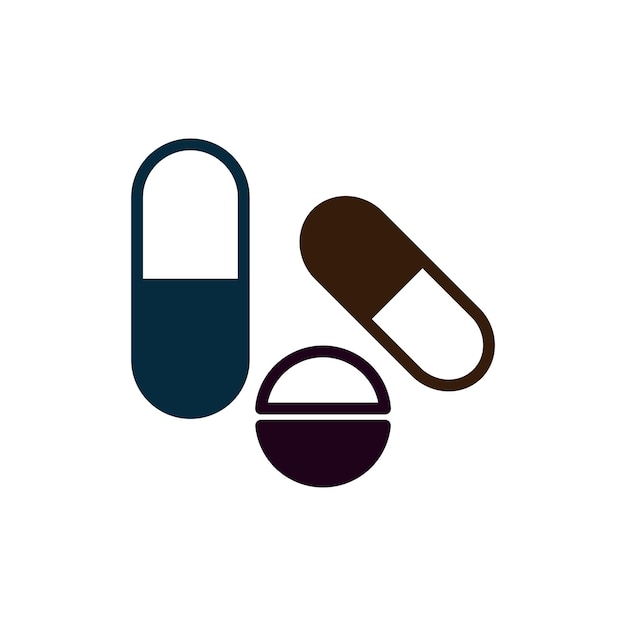 plantillas de diseño vectorial de iconos de cápsulas y pastillas