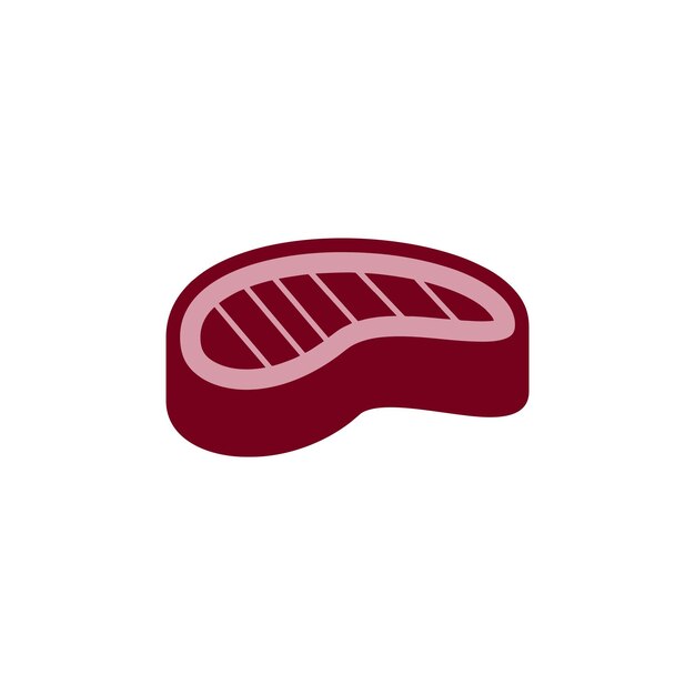Las plantillas de diseño vectorial de íconos de carne aisladas sobre un fondo blanco