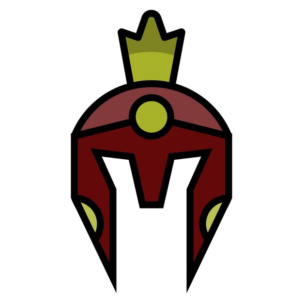 Las plantillas de diseño vectorial de iconos del casco del guerrero espartano