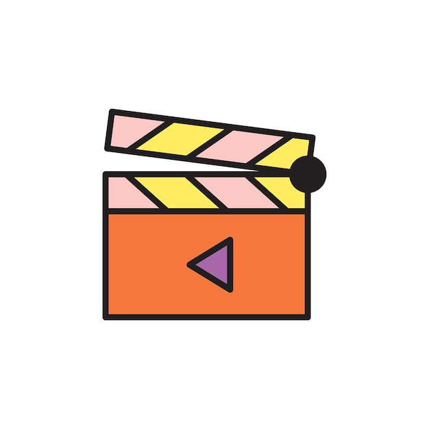 Plantillas de diseño vectorial de iconos de clapperboard simples y modernas