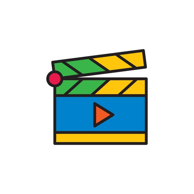 Plantillas de diseño vectorial de iconos de clapperboard simples y modernas