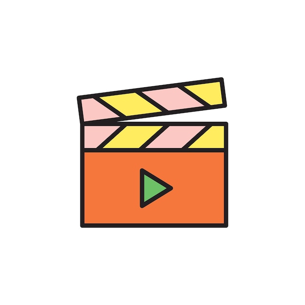 Plantillas de diseño vectorial de iconos de clapperboard simples y modernas
