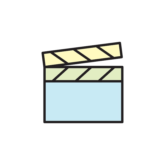 Plantillas de diseño vectorial de iconos de clapperboard simples y modernas