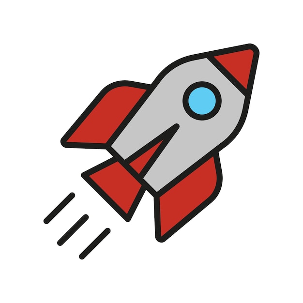 Plantillas de diseño vectorial de iconos de cohetes simples y modernas