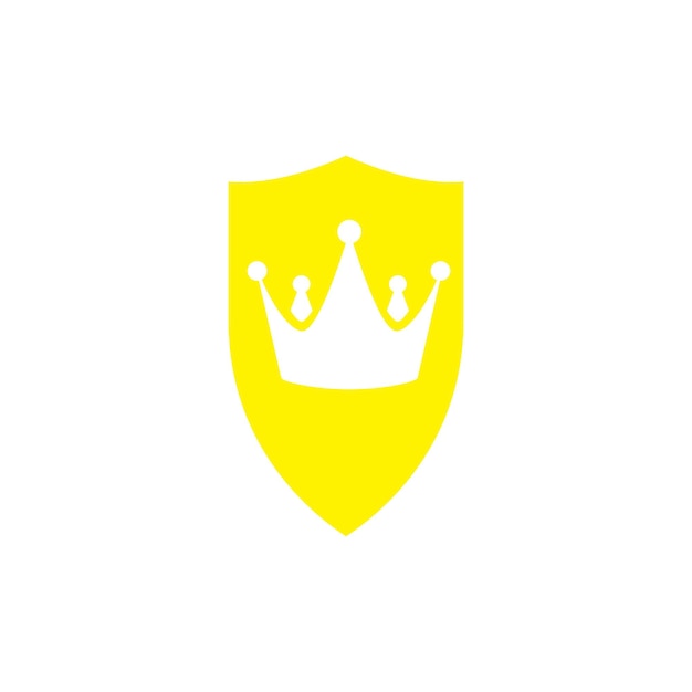 plantillas de diseño vectorial de íconos de la corona de oro del escudo
