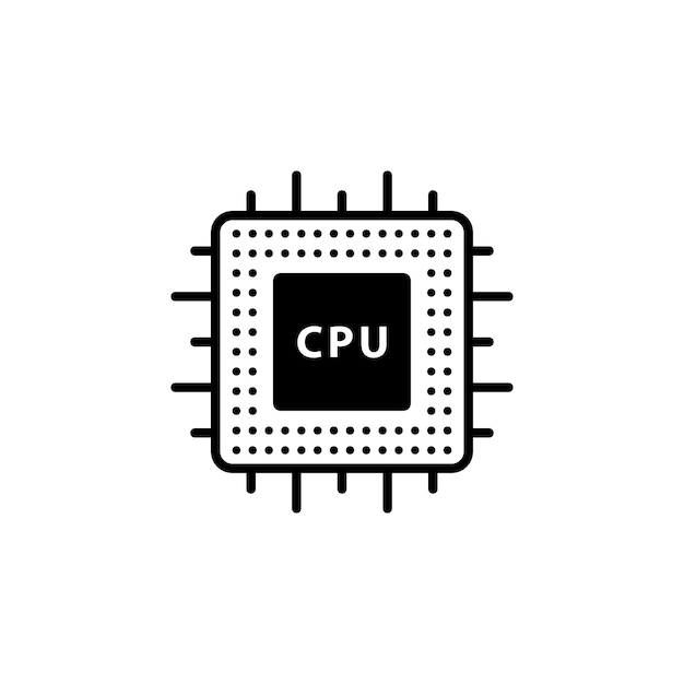 Plantillas de diseño vectorial de íconos de CPU aisladas en fondo blanco