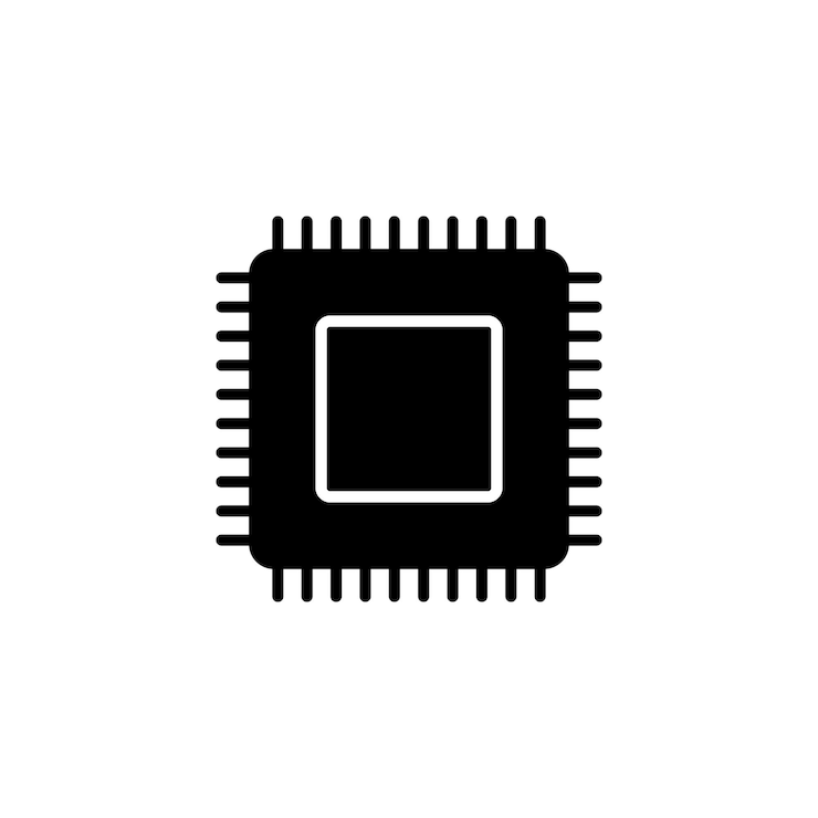 Vector plantillas de diseño vectorial de íconos de cpu aisladas en fondo blanco