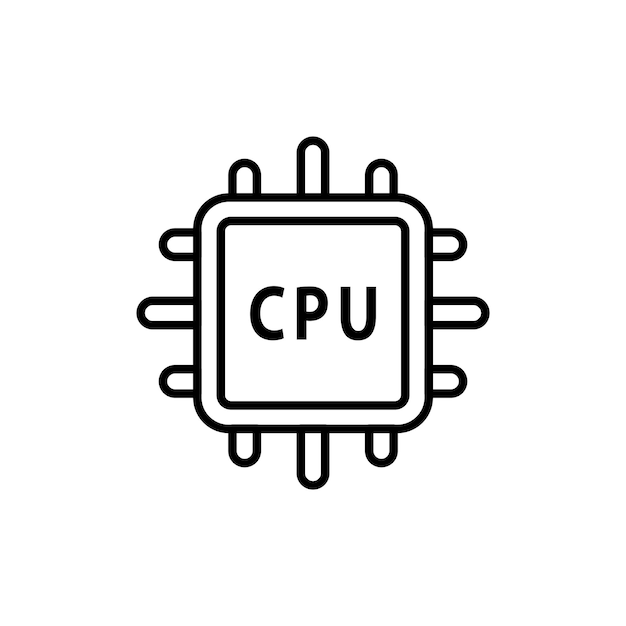 Plantillas de diseño vectorial de íconos de CPU aisladas en fondo blanco
