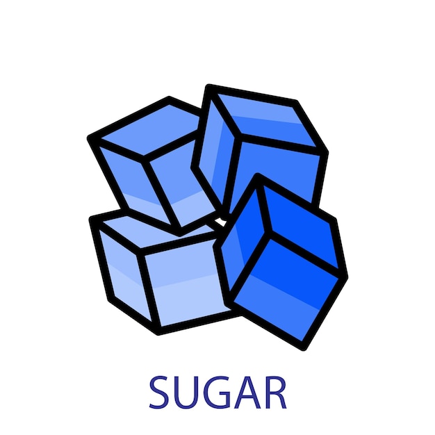 Plantillas de diseño vectorial de iconos de cubos de azúcar