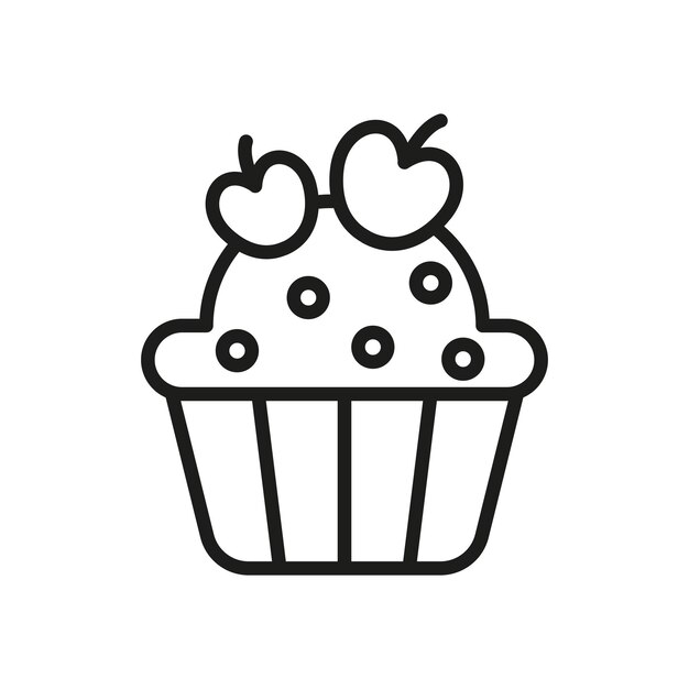 Las plantillas de diseño vectorial de iconos de cupcake son simples y modernas