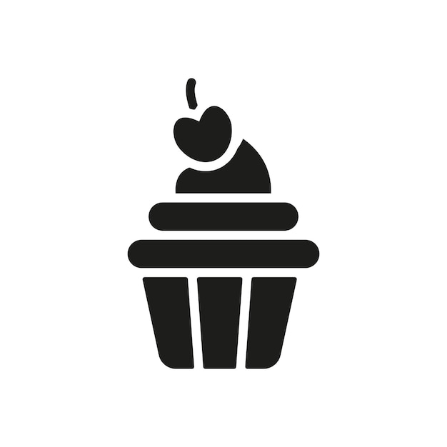 Las plantillas de diseño vectorial de iconos de cupcake son simples y modernas