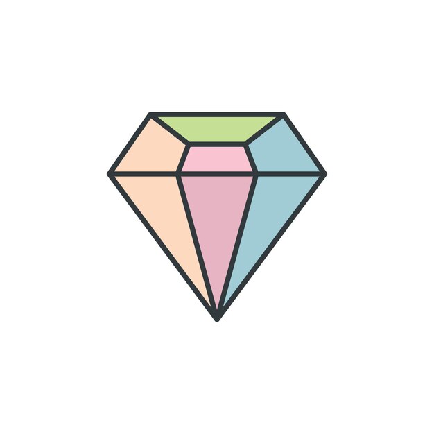Plantillas de diseño vectorial de íconos de diamante concepto simple y moderno