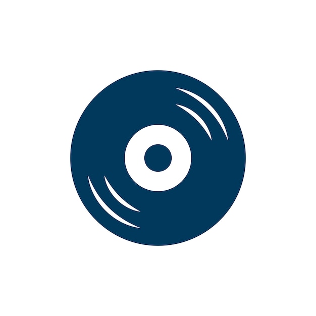 Plantillas de diseño vectorial de íconos de discos de vinilo aislados sobre un fondo blanco