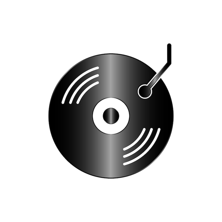 Vector plantillas de diseño vectorial de íconos de discos de vinilo aislados sobre un fondo blanco