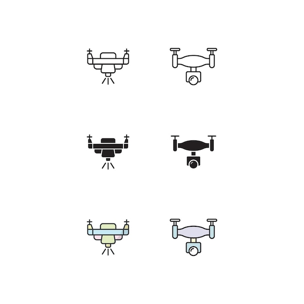 Vector plantillas de diseño vectorial de iconos de drones