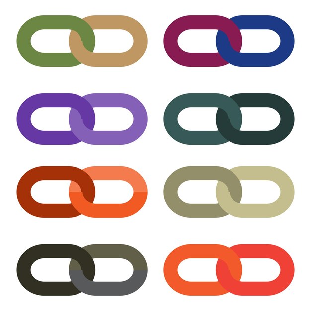 plantillas de diseño vectorial de íconos de enlace de cadena