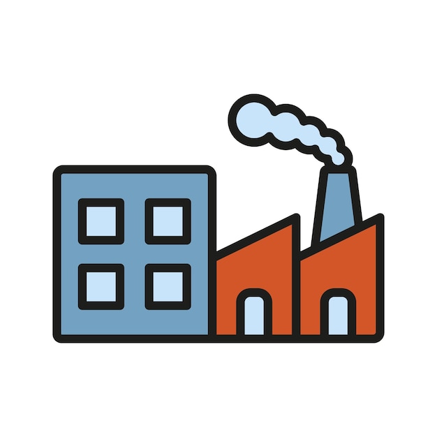 Plantillas de diseño vectorial de iconos de fábrica simples y modernas