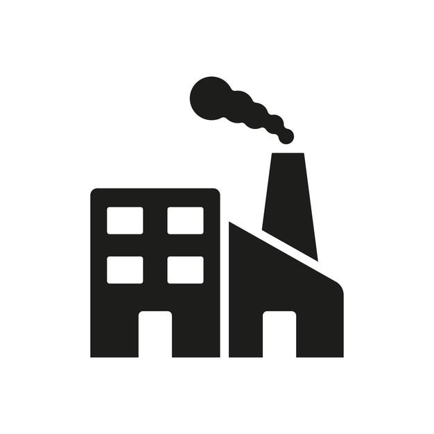 Plantillas de diseño vectorial de iconos de fábrica simples y modernas