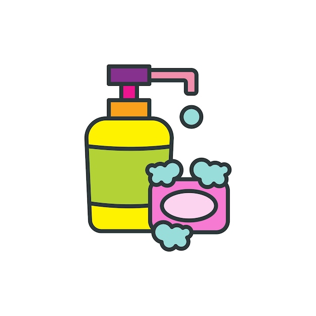 Plantillas de diseño vectorial de iconos de jabón concepto simple y moderno