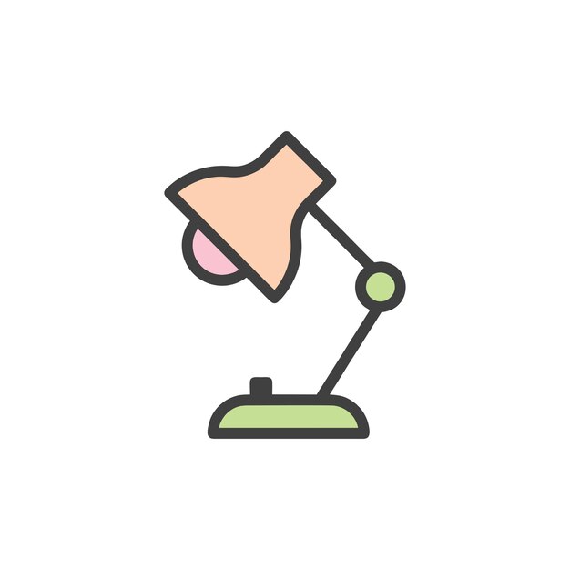 Plantillas de diseño vectorial de íconos de lámparas de escritorio aisladas sobre un fondo blanco