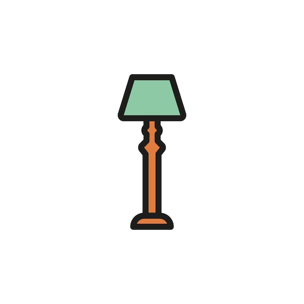 Plantillas de diseño vectorial de iconos de lámparas de piso simples y modernas