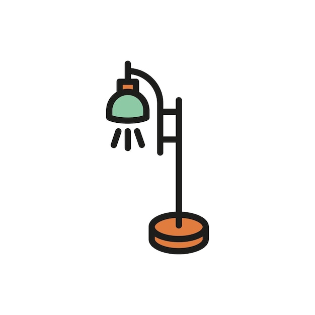 Plantillas de diseño vectorial de iconos de lámparas de piso simples y modernas