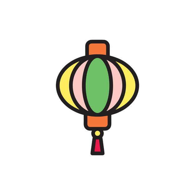 Plantillas de diseño vectorial de iconos de linternas chinas aisladas sobre un fondo blanco