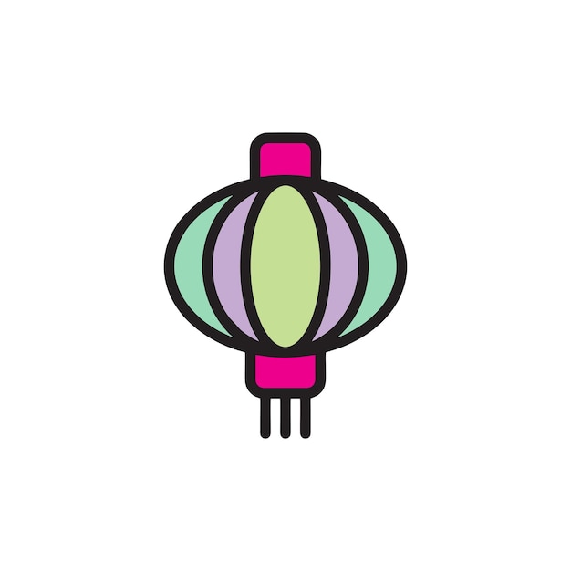 Plantillas de diseño vectorial de iconos de linternas chinas aisladas sobre un fondo blanco
