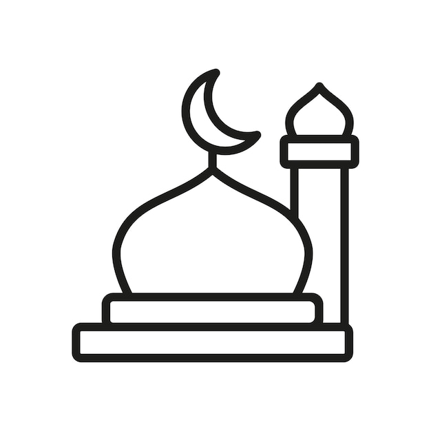 Las plantillas de diseño vectorial de iconos de mezquitas son simples y modernas