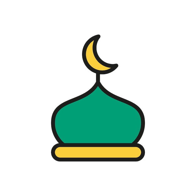 Las plantillas de diseño vectorial de iconos de mezquitas son simples y modernas