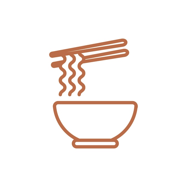 Las plantillas de diseño vectorial de los iconos de Noodle Mie