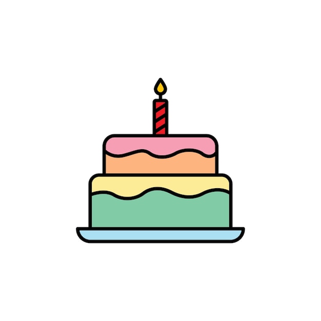 Plantillas de diseño vectorial de iconos de pasteles de cumpleaños concepto simple y moderno