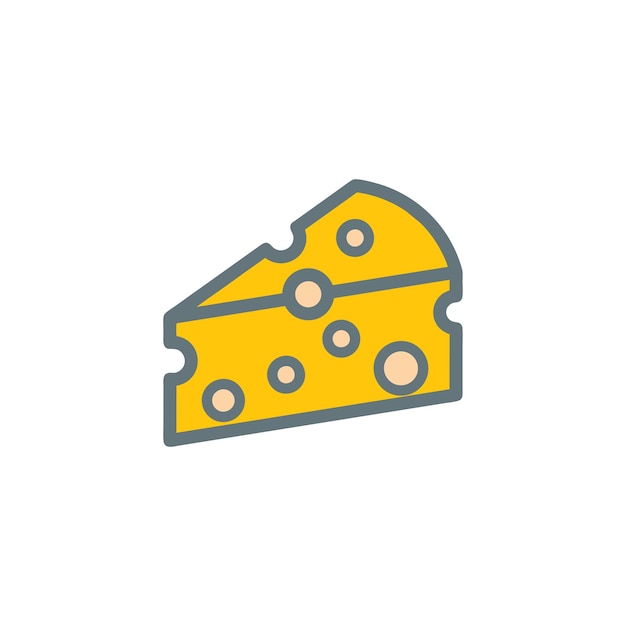 Las plantillas de diseño vectorial de iconos de queso aisladas en fondo blanco
