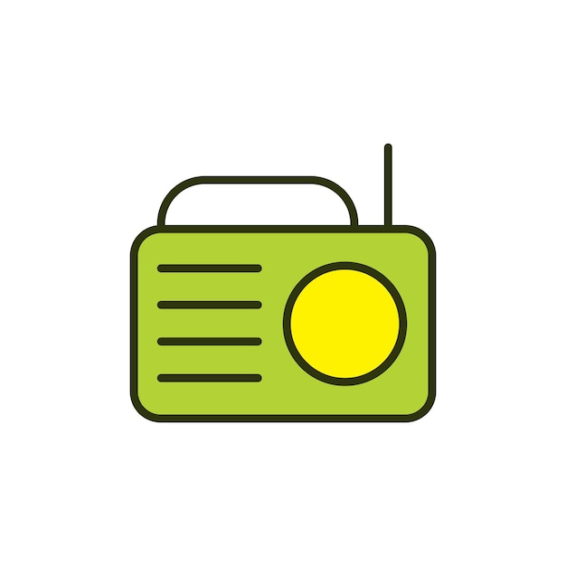 Plantillas de diseño vectorial de iconos de radio en fondo blanco