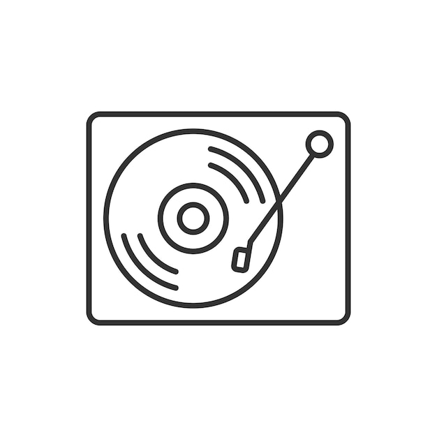 Plantillas de diseño vectorial de iconos de reproductores de discos de vinilo aislados sobre un fondo blanco