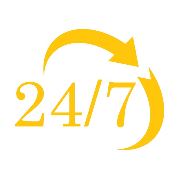 Las plantillas de diseño vectorial de iconos de servicio 24 horas al día