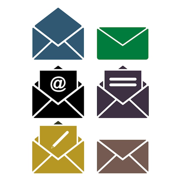 plantillas de diseño vectorial de iconos de sobre
