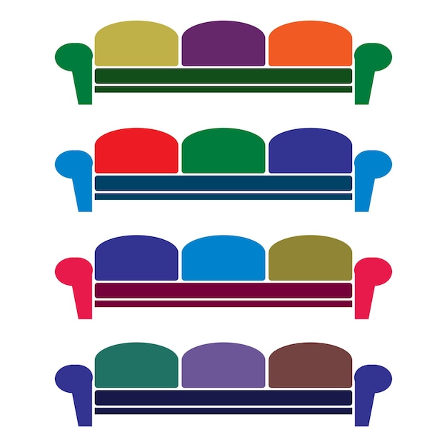 plantillas de diseño vectorial de iconos de sofá