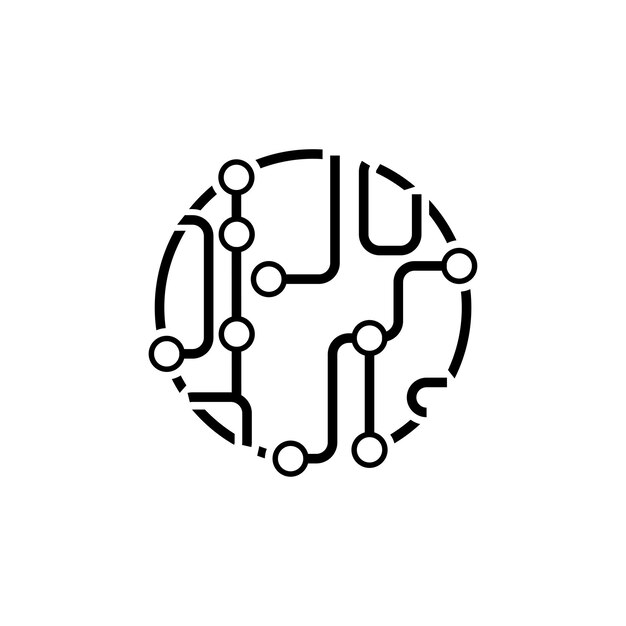 Plantillas de diseño vectorial de iconos de la tecnología de placas de circuitos