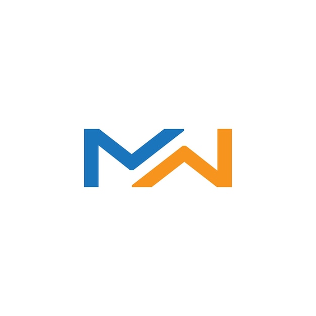Las plantillas de diseño vectorial de la letra inicial WM del logotipo o del logotipo mw